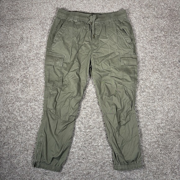 Polo Ralph Lauren Pants Men's M Green Cargo Chino Jogger Khaki Twill Ankle Zip - Picture 1 of 10
